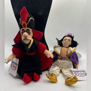 Disney Aladdin and Jafar bean bag Stuffed toy. NWT  2 pcs set